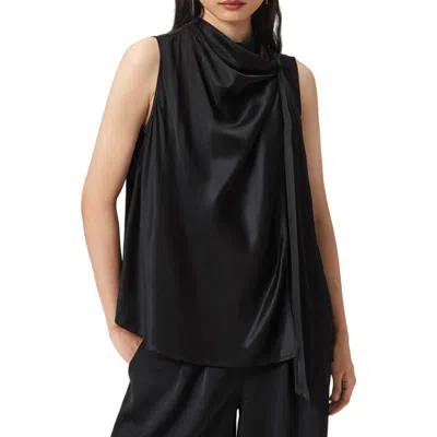 ALLSAINTS ALLSAINTS HERELA TIE NECK SLEEVELESS SATIN TOP
