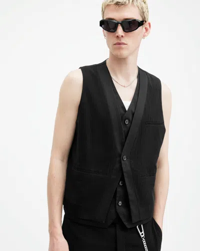 Allsaints Heron Slim Fit Vest In Black