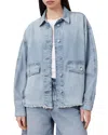 Allsaints Womens Light Indigo Hettie Oversized Denim Jacket Xs In Light Indigo