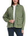 Allsaints Hettie Linen-blend Jacket In Green