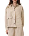 Allsaints Womens Sand Brown Hettie Oversized Linen-blend Shacket
