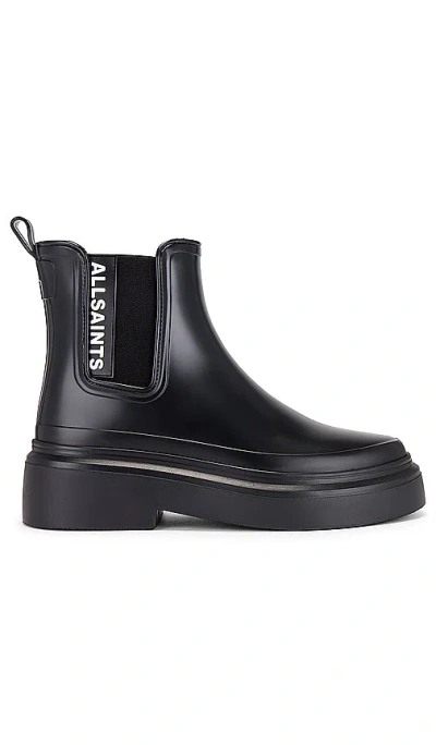 Allsaints Hetty Rubber Boot In 黑色
