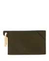 Allsaints Hex Leather Cardholder In Military Green