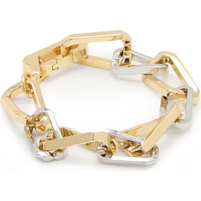Allsaints Hex Chain Bracelet In Two Tone