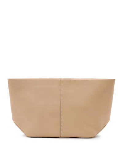 Allsaints Hex E/w Leather Pouch In Neutral
