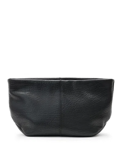 Allsaints Hex Grain E/w Leather Pouch In Black