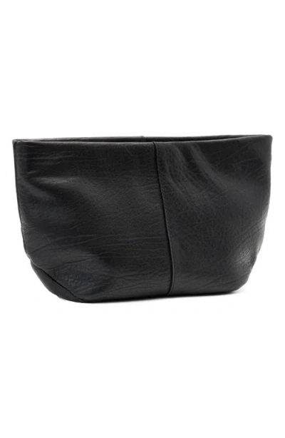 Allsaints Hex Grained Leather East/west Pouch In Black