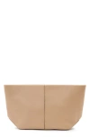 Allsaints Hex Grained Leather East/west Pouch In Mink Brown