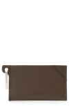 Allsaints Leather Hex Card Holder In Brown