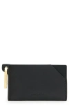 Allsaints Hex Leather Cardholder In Black