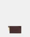 Allsaints Hex Leather Cardholder In Burnt Red