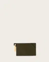 Allsaints Hex Leather Cardholder In Military Green