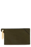 Allsaints Hex Leather Cardholder In Military Green