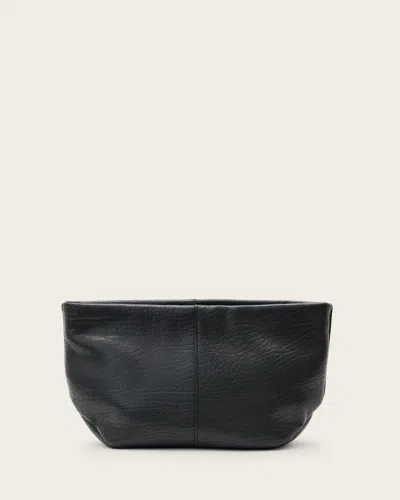Allsaints Hex Leather Pouch In Black
