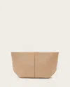 Allsaints Hex Leather Pouch In Mink Brown