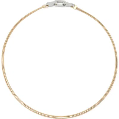 Allsaints Hex Link Multilayer Necklace In Gold