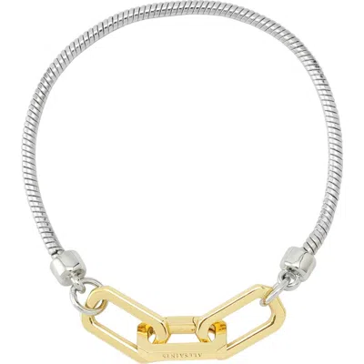 Allsaints Hex Link Snake Chain Bracelet In Multi