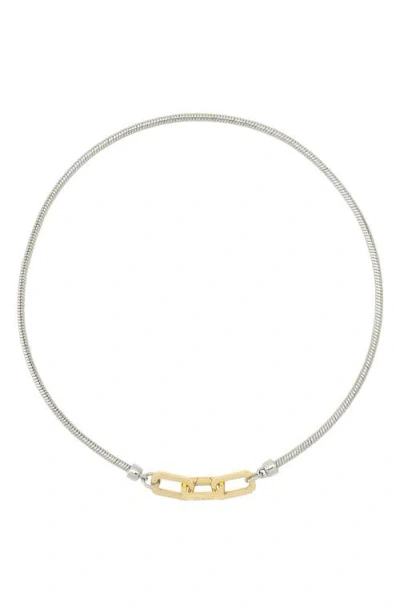 Allsaints Hex Link Snake Chain Collar Necklace In Multi