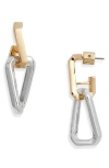 Allsaints Hex Mismatch Drop Earrings In Two Tone