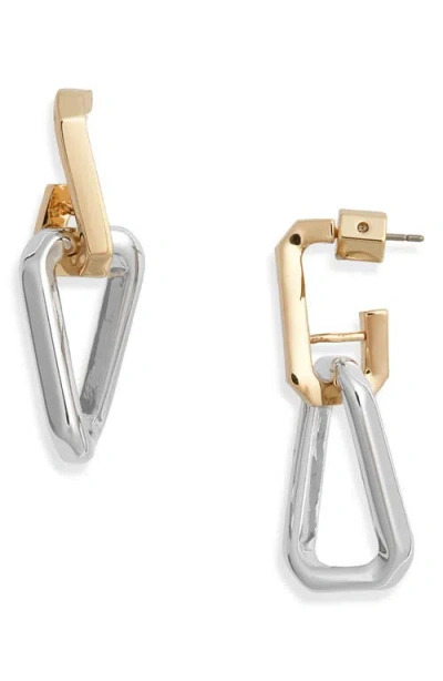Allsaints Hex Mismatch Drop Earrings In Gold