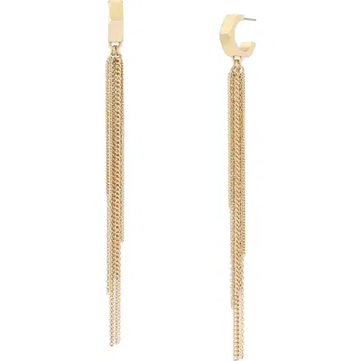 Allsaints Hex Multichain Drop Earrings In Gold