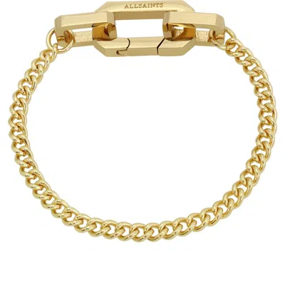 Allsaints Hexagon Link Curb Chain Bracelet In Brown