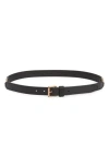 Allsaints Hexagon Link Leather Belt In Black/warm Brass