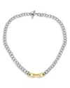 Allsaints Hex Charm Collar Necklace In Gold/silver