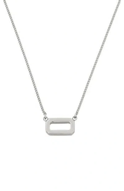 Allsaints Hexagon Pendant Necklace In Brown