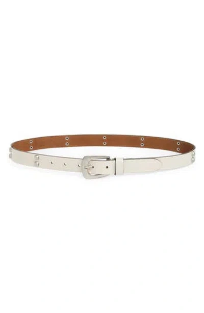 Allsaints Hexagon Studded Leather Belt In White