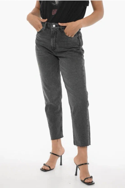 Allsaints High-waisted Straight Leg Rali Jeans 18cm In Grey