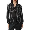Allsaints Hilda Bird Print Button-up Shirt In Black