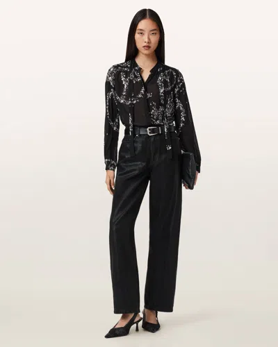 Allsaints Hilda Embellished Shirt In Black