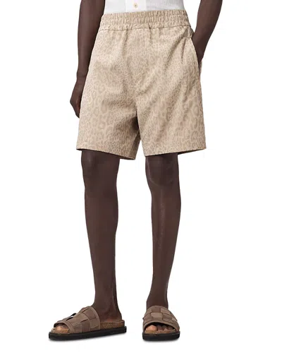 Allsaints Hockley 6 Suede Shorts In Animal Print