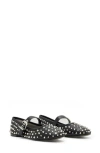 Allsaints Leather Holly Stud Ballet Flats In Black