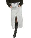 Allsaints Honor Maxi Denim Skirt In Acid Wash-gray In Grey