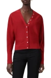 Allsaints Honor V Merino Wool Cardigan In Red