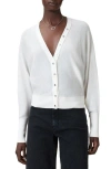 Allsaints Honor V Merino Wool Cardigan In White