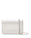 Allsaints Honore Grained Card Holder Crossbody In Silver