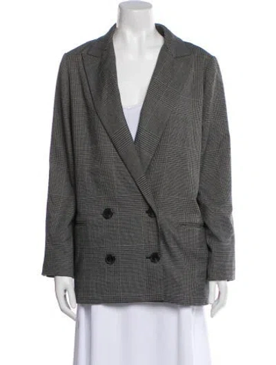 Pre-owned Allsaints Houndstooth Print Blazer In Black