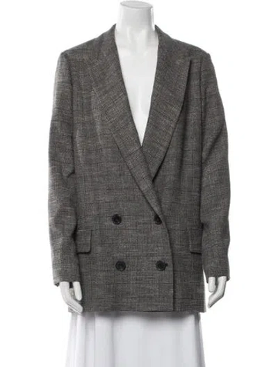 Pre-owned Allsaints Houndstooth Print Coat W/ Tags In Gray