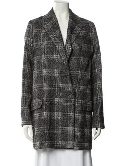 Pre-owned Allsaints Houndstooth Print Peacoat In Multi
