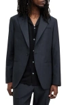 Allsaints Howling Pinstripe Relaxed Fit Blazer In Ink Blue