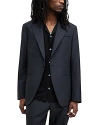 Allsaints Howling Pinstripe Relaxed Fit Blazer In Ink Blue