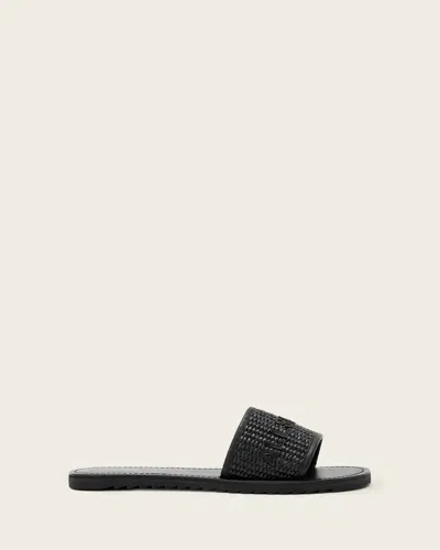 Allsaints Hoxton Single Strap Sliders In Black