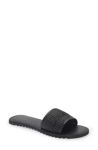 Allsaints Hoxton Woven Slide Sandal In Black