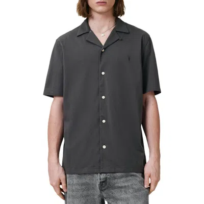 Allsaints Hudson Camp Shirt In Gray