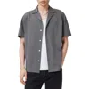 Allsaints Hudson Camp Shirt In Iron Grey