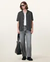Allsaints Hudson Relaxed Fit Ramskull Shirt In Carter Grey