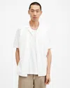 Allsaints Hudson Relaxed Fit Ramskull Shirt In Cliff White